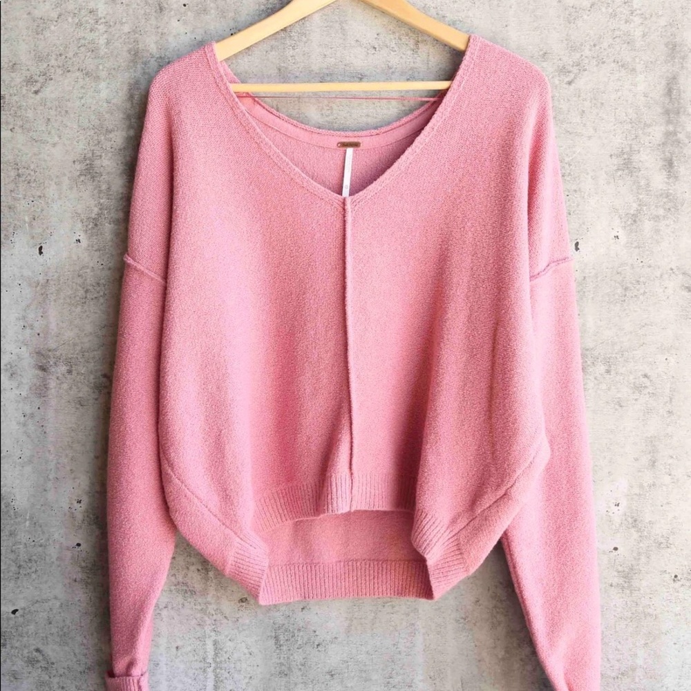 NWT Free People Take Me Places Pink Pullover